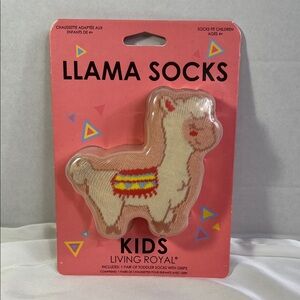 Kids Living Royal Colorful Llama Kids Socks 1 Pair of Socks With Grips Ages 4+‎